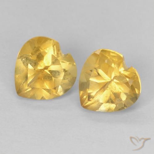 1.54ctw Natürlicher Golden Citrin, Herz, VVS-VS