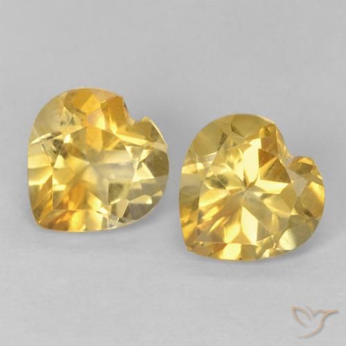 1.33ctw Natürlicher Golden Citrin, Herz, VVS-VS