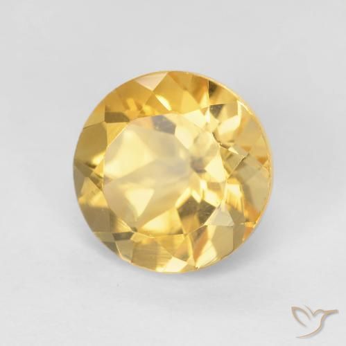 9,17 ctw natürlicher Mittleres Gold Citrin, Runden, VVS-VS
