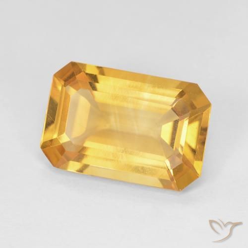 9,17 ctw natürlicher Tiefes Goldorange Citrin, Oktagonschliff, VS