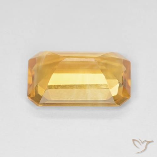 9,17 ctw natürlicher Tiefes Goldorange Citrin, Oktagonschliff, VS