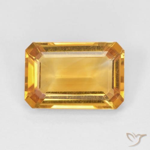 3.51ct Natürlicher Dunkelorange-Gold Citrin, Smaragdschliff, VVS-VS
