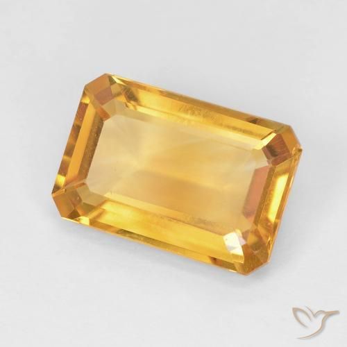 9,17 ctw natürlicher Dunkelorange-Gold Citrin, Oktagonschliff, VVS-VS