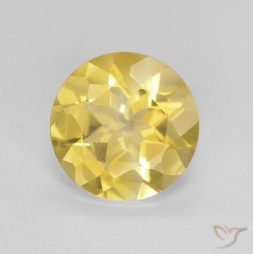 1.60ct Natürlicher Mittelgelb Citrin, Runden, VVS