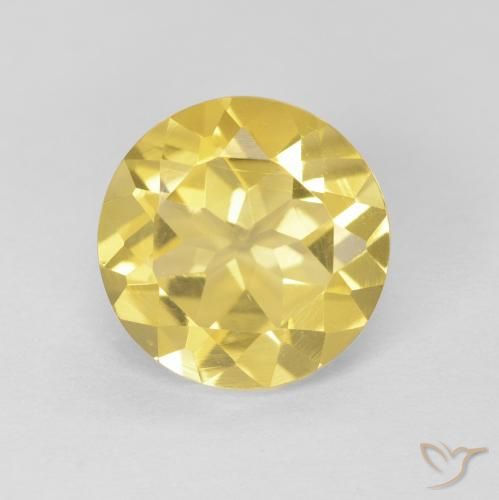 1.69ct Natürlicher Mittelgelb Citrin, Runden, VVS