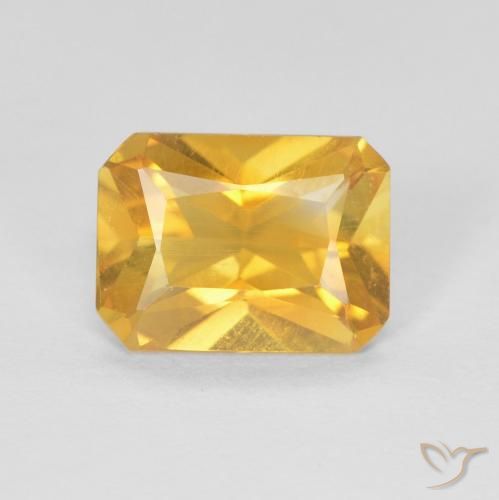 1.20ct Natürlicher Helles Gold Citrin, Smaragdschliff, VVS-VS