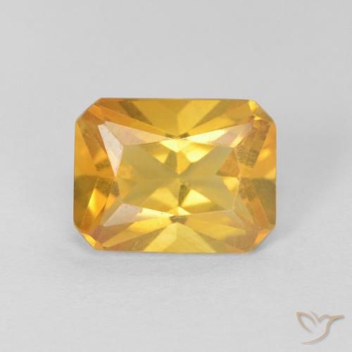 1.28ct Natürlicher Helles Gold Citrin, Smaragdschliff, VVS-VS