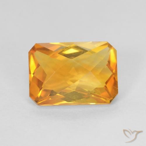 9,17 ctw natürlicher Orange-Gold Citrin, Oktagonschliff, VVS
