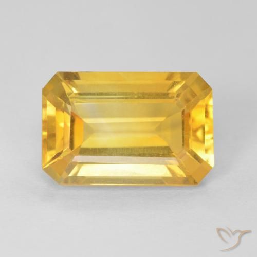 3.80ct Natürlicher Golden Citrin, Smaragdschliff, VVS-VS