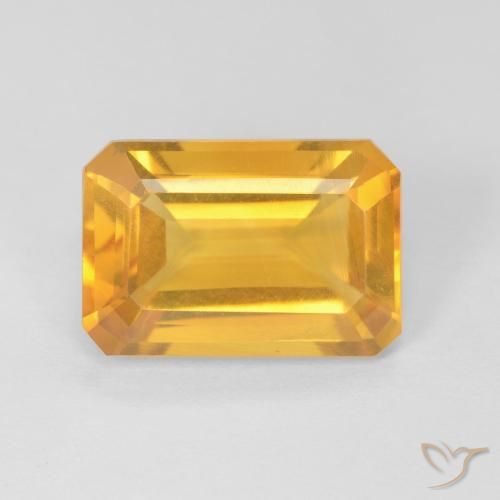 3.60ct Natürlicher Orange-Gold Citrin, Smaragdschliff, VVS-VS