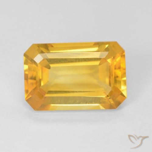 3.91ct Natürlicher Golden Citrin, Smaragdschliff, VVS