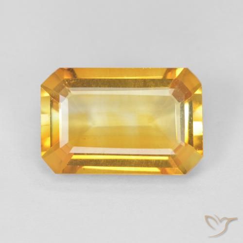 3.37ct Natürlicher Golden Citrin, Smaragdschliff, VVS