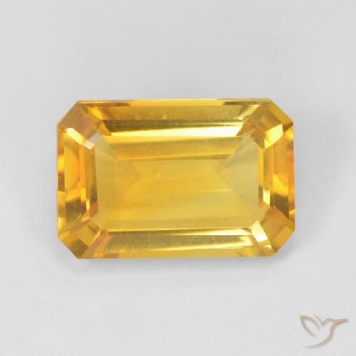 3.81ct Natürlicher Golden Citrin, Smaragdschliff, VVS