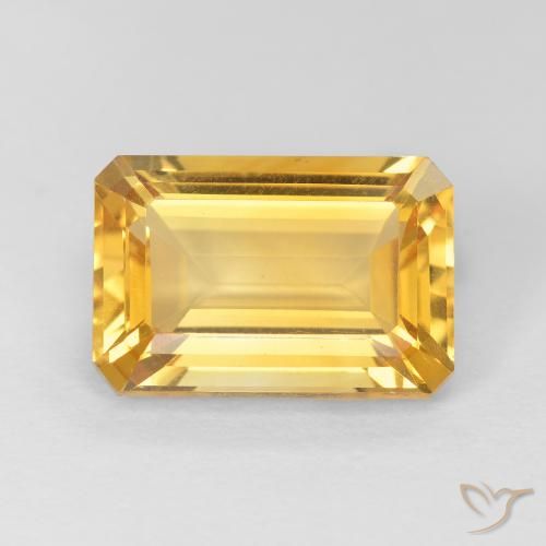 4.10ct Natürlicher Helles Gold Citrin, Smaragdschliff, VVS