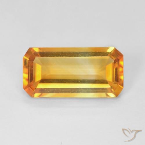 3.41ct Natürlicher Golden Citrin, Smaragdschliff, VVS