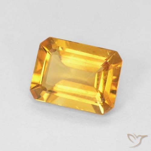 9,17 ctw natürlicher Tiefes Goldorange Citrin, Oktagonschliff, VS