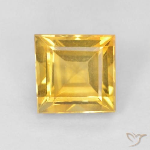 0.94ct Natürlicher Mittleres Gold Citrin, Quadrat, VS