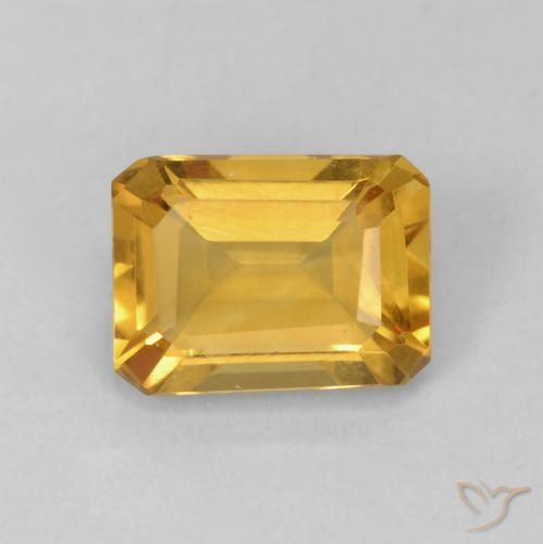 1.31ct Natürlicher Mittleres Gold Citrin, Smaragdschliff, VVS