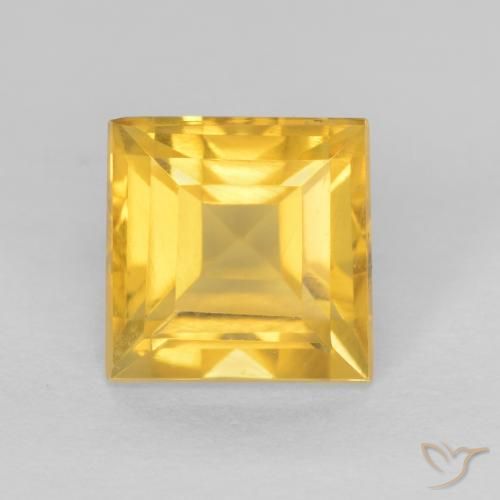 1.24ct Natürlicher Mittleres Gold Citrin, Quadrat, VS