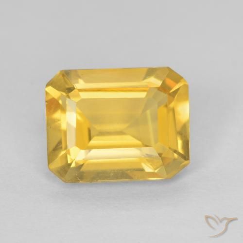 1.25ct Natürlicher Mittleres Gold Citrin, Smaragdschliff, VVS-VS