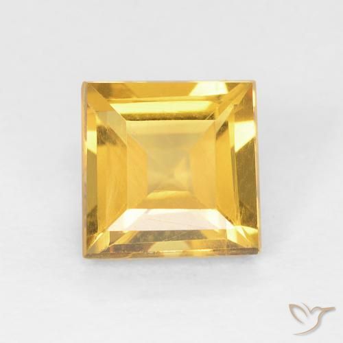 1.00ct Natürlicher Helles Gold Citrin, Quadrat, VVS-VS