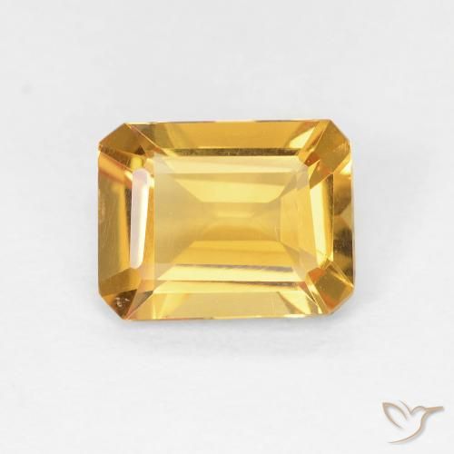 1.23ct Natürlicher Mittleres Gold Citrin, Smaragdschliff, VVS