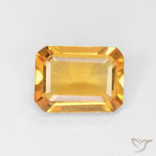 1.27ct Natürlicher Orange-Gold Citrin, Smaragdschliff, VVS