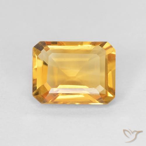 1.36ct Natürlicher Medium Light-Golden Citrin, Smaragdschliff, VVS