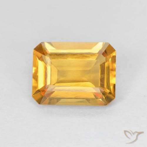 1.33ct Natürlicher gold-orange Citrin, Smaragdschliff, VVS