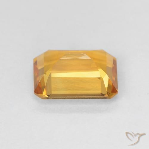 9,17 ctw natürlicher gold-orange Citrin, Oktagonschliff, VVS