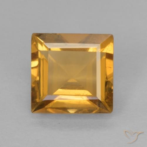 0.90ct Natürlicher Tiefes Goldorange Citrin, Quadrat, VVS-VS