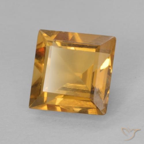 9,17 ctw natürlicher Tiefes Goldorange Citrin, Quadrat, VVS-VS