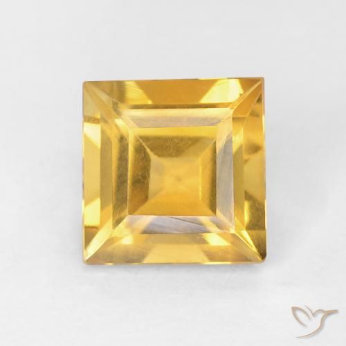 0.94ct Natürlicher Mittleres Gold Citrin, Quadrat, VVS-VS
