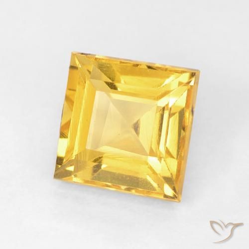 9,17 ctw natürlicher Mittelgold Citrin, Quadrat, VVS-VS
