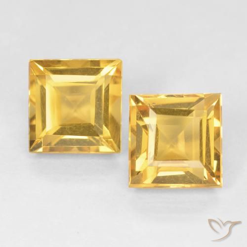 2.34ctw Natürlicher Mittleres Gold Citrin, Quadrat, VVS-VS