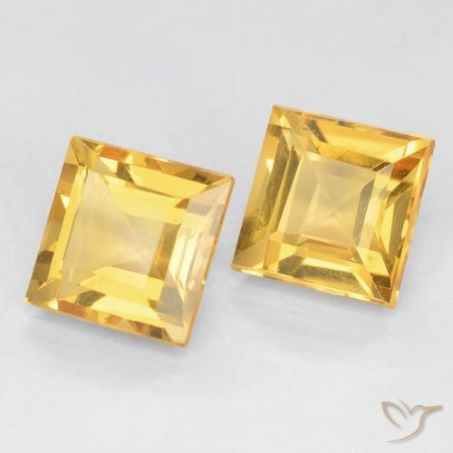 2.34 ct natürliche Mittleres Gold Citrin-Edelsteine, Quadrat, VVS-VS