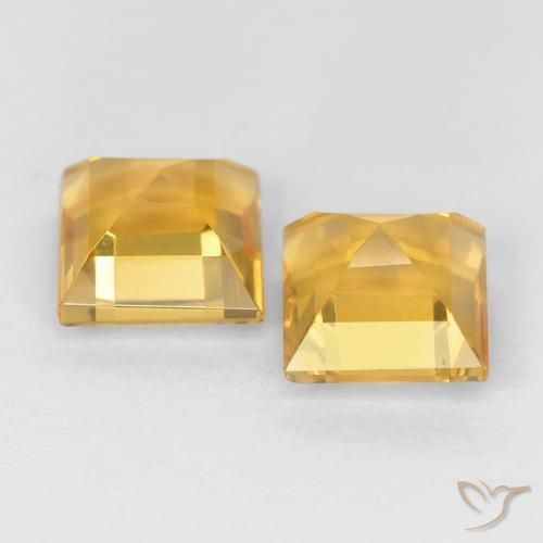 2.34 ct natürliche Mittleres Gold Citrin-Edelsteine, Quadrat, VVS-VS