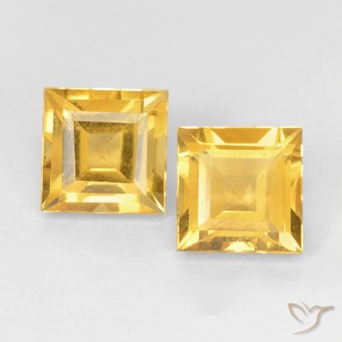 2.15ctw Natürlicher Mittleres Gold Citrin, Quadrat, VS
