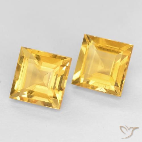 2.15 ct natürliche Mittleres Gold Citrin-Edelsteine, Quadrat, VS