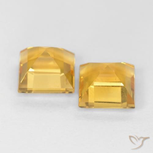 2.15 ct natürliche Mittleres Gold Citrin-Edelsteine, Quadrat, VS