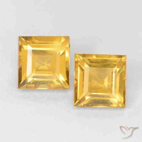 2.20ctw Natürlicher Helles Gold Citrin, Quadrat, VS