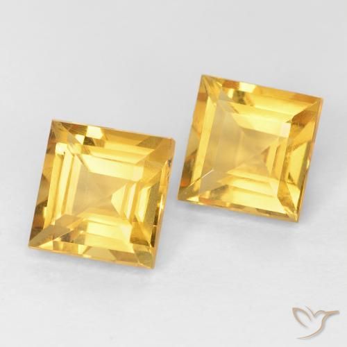 2.20 ct natürliche Helles Gold Citrin-Edelsteine, Quadrat, VS
