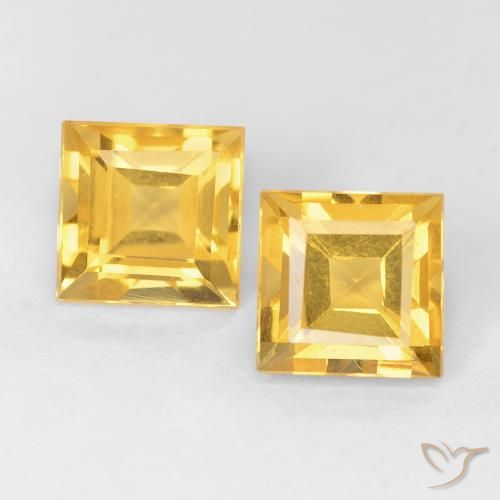 2.20ctw Natürlicher Helles Gold Citrin, Quadrat, VVS-VS