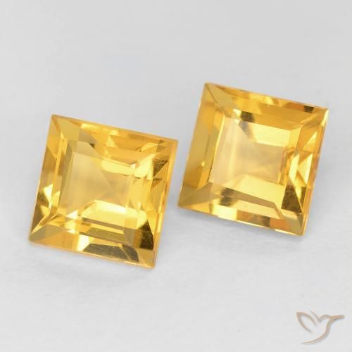2.20 ct natürliche Helles Gold Citrin-Edelsteine, Quadrat, VVS-VS