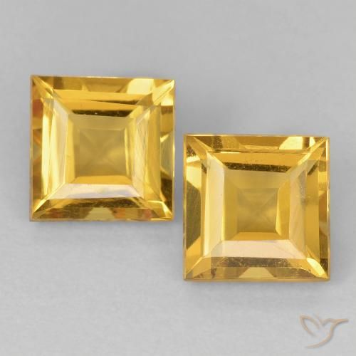 2.13ctw Natürlicher gold-orange Citrin, Quadrat, VVS-VS