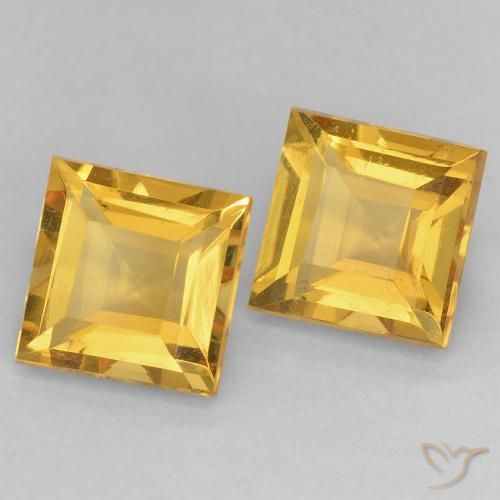 2.13 ct natürliche gold-orange Citrin-Edelsteine, Quadrat, VVS-VS