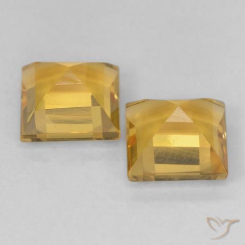 2.13 ct natürliche gold-orange Citrin-Edelsteine, Quadrat, VVS-VS