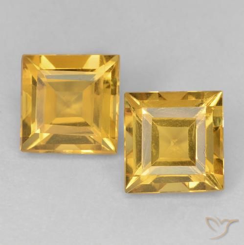 2.22ctw Natürlicher Mittelgold Citrin, Quadrat, VVS-VS