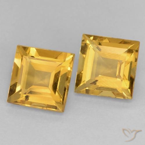2.22 ct natürliche Mittelgold Citrin-Edelsteine, Quadrat, VVS-VS