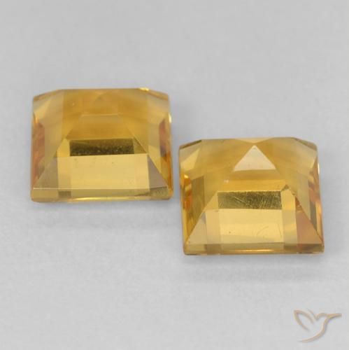 2.22 ct natürliche Mittelgold Citrin-Edelsteine, Quadrat, VVS-VS